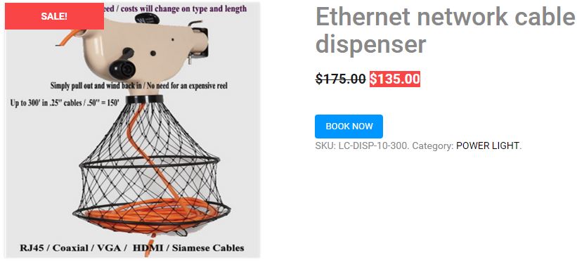 Ethernet network cable dispenser